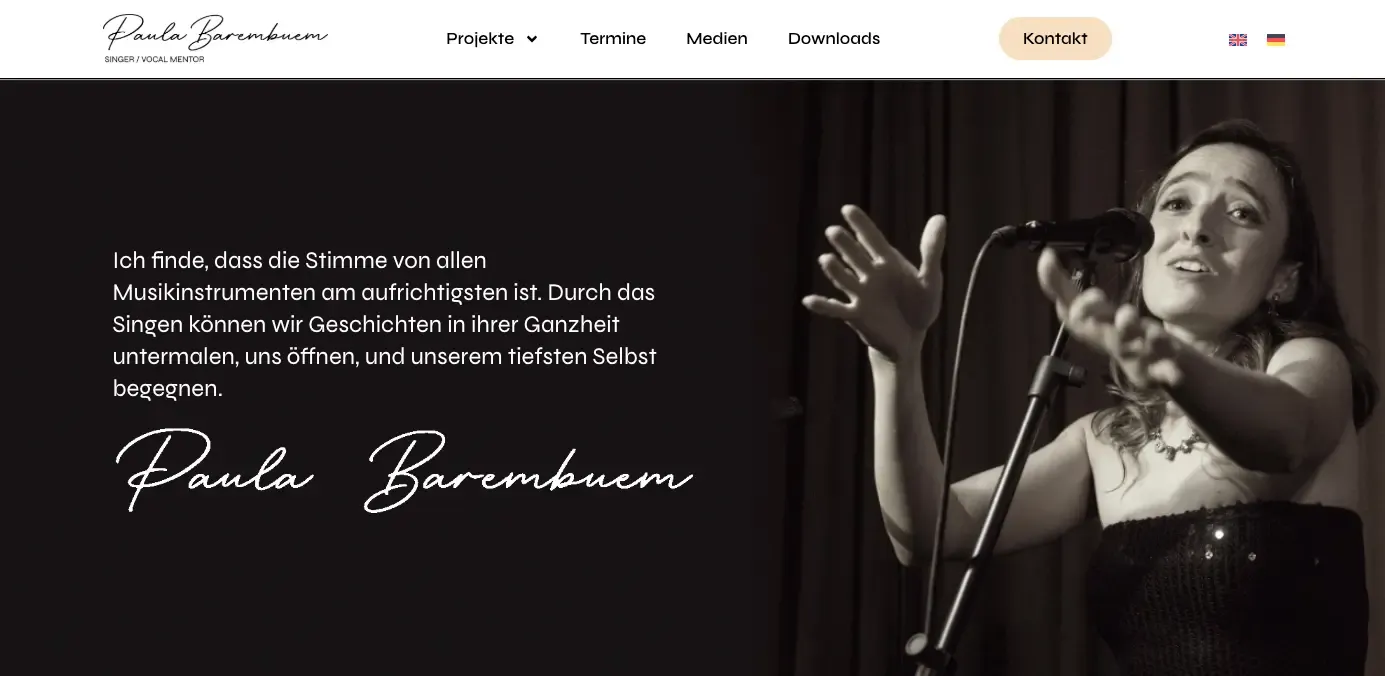 Screenshot der Website: Künstler · Wien