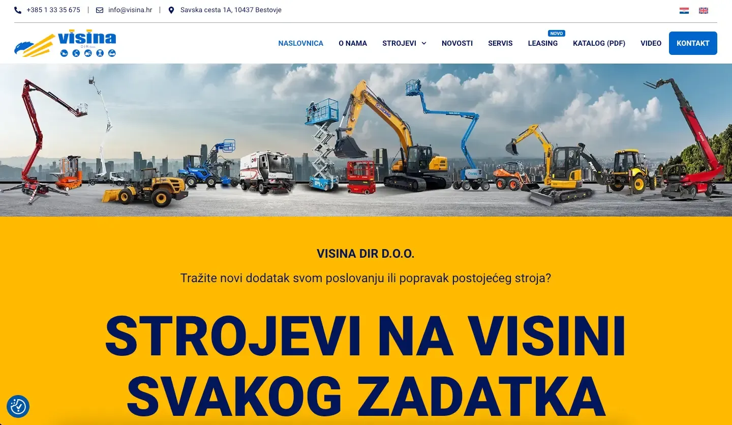 Screenshot der Website: Bau · Kroatien